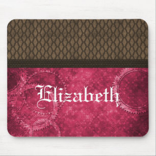 Tapis De Souris Équipement en métal Steampunk Mousepad, rose