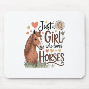 Tapis De Souris Équitation Pour Filles Femmes - Juste Une Fille Qu