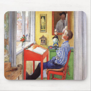 Tapis De Souris Esbjorn faisant ses devoirs par Carl Larsson