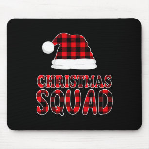 Tapis De Souris Escadron de Noël Red Plaid Xmas Family Group Match