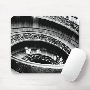 Tapis De Souris Escalier en spirale noir et blanc