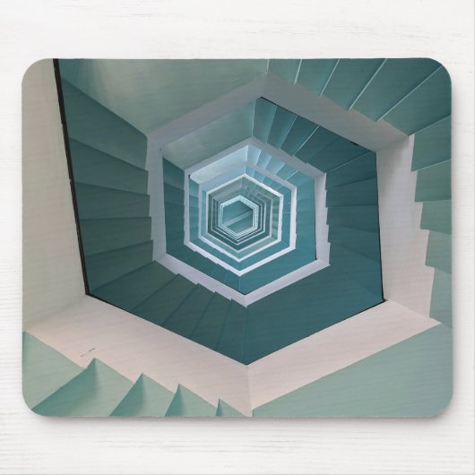 Tapis De Souris Escaliers Spiraux Gris et Blancs vides (Devant)