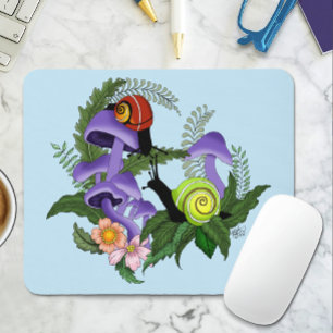 Tapis De Souris Escargots cubains champignons violets