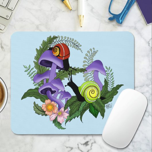 Tapis De Souris Escargots cubains champignons violets