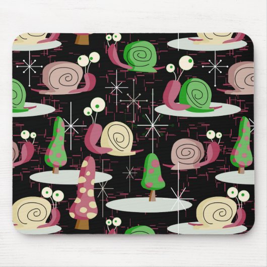 Tapis De Souris Escargots de Noël - MiSiècle Rétro — (Devant)
