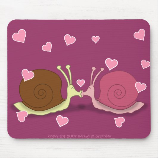 Tapis De Souris Escargots En Amour Mousepad (Devant)