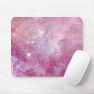 Tapis De Souris Espace étoilé lumière rose étoiles aquarelle Galax