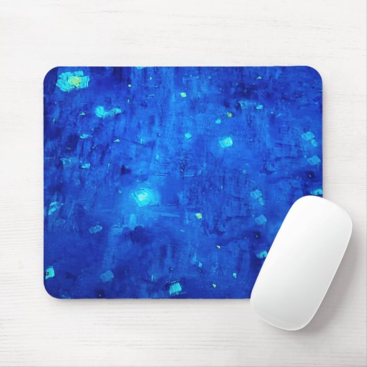 Tapis De Souris Espace extra-atmosphérique du néon Abstrait bleu (Avec souris)
