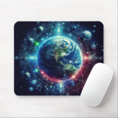 Tapis de souris Espace extra-atmosphérique et plan (Avec souris)