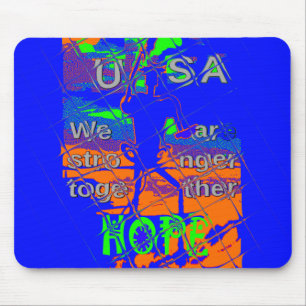 Tapis De Souris Espoir psychédélique des Etats-Unis : Art Blue Uni