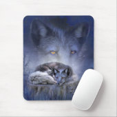 Tapis De Souris Esprit de l'art Mousepad de Fox bleu (Avec souris)