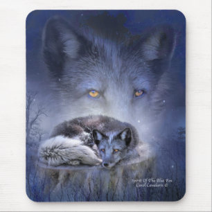 Tapis De Souris Esprit de l'art Mousepad de Fox bleu