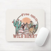 Tapis De Souris Esprit libre, Coeur sauvage | Pays occidental (Avec souris)