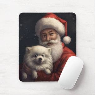 Tapis De Souris Esquimau américain avec le Père Noël Festive Noël