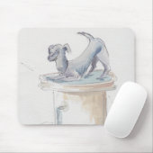 Tapis De Souris Esquisse d'aquarelle Mousepad "Fontaine de chien L (Avec souris)