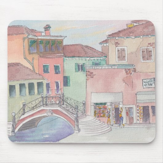 Tapis De Souris Esquisse d'aquarelle Mousepad "Shopping/Italie" (Devant)