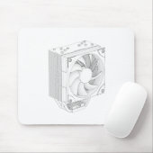 Tapis De Souris Esquisse du glacière de processeur d'ordinateur (Avec souris)