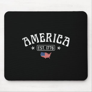 Tapis De Souris Est 1776 Drapeau américain patriotique 4 juillet A