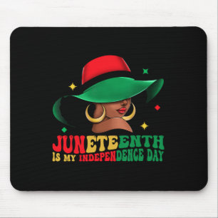 Tapis De Souris Est Ma Fête De L'Indépendance Femmes Noires Casque