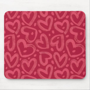 Tapis de souris esthétique à coeurs roses