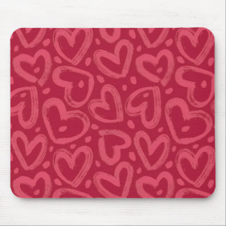 Tapis de souris esthétique à coeurs roses