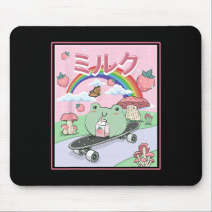 Tapis De Souris Esthétique Cottagecore Grenouille qui fait du Skat
