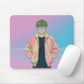 Tapis de souris esthétique d'anime rétro 90 (Avec souris)