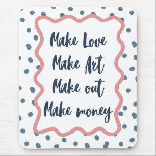 Tapis De Souris esthétique Rétro "Faire l'amour, Art, Embrasser, A