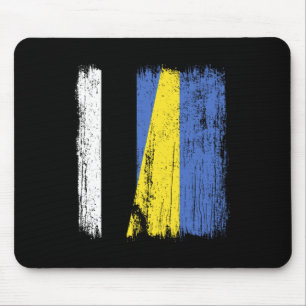 Tapis De Souris Estonie Ukraine Demi-drapeau Estonien Ukrainien Pa