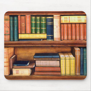 Tapis De Souris Étagère antique Mousepad de bibliothèque de vieux