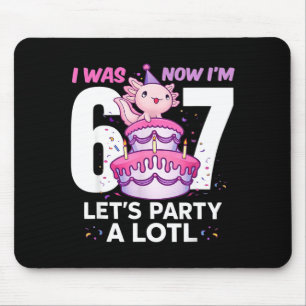 Tapis De Souris Était six sept mignon axolotl 7ème anniversaire 6