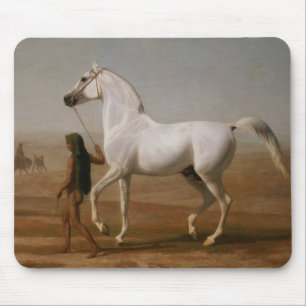 Tapis De Souris Étalon arabe blanc