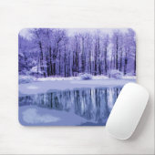Tapis De Souris Étang bleu d'hiver (Avec souris)