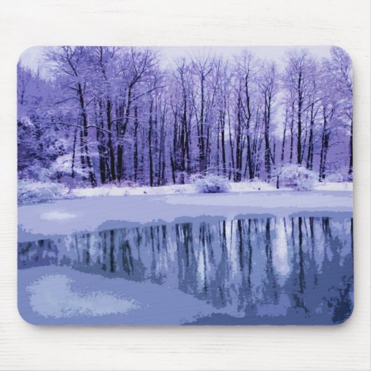 Tapis De Souris Étang bleu d'hiver (Devant)