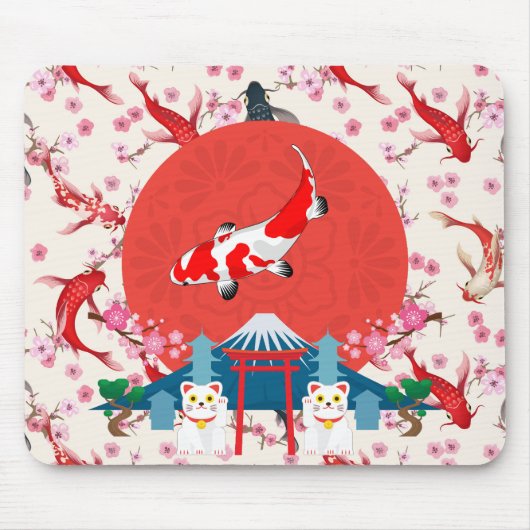 Tapis De Souris Étang de carpes koï (Devant)