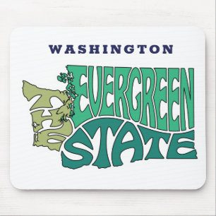 Tapis De Souris État de Washington Pseuname Word Art