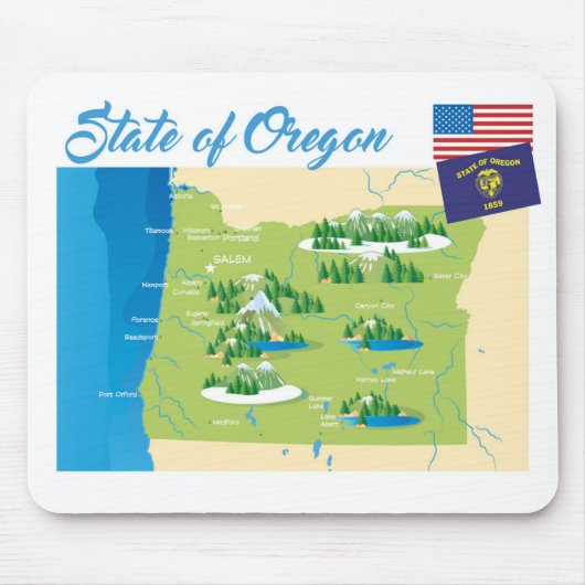 Tapis De Souris État des Oregon (Devant)