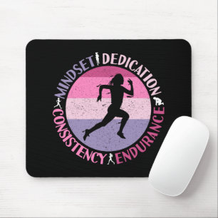 Tapis De Souris État d'esprit de course - Citation d'endurance de 
