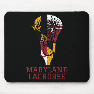 Tapis De Souris État Du Maryland Drapeau Lacrosse Joueur De L'Équi