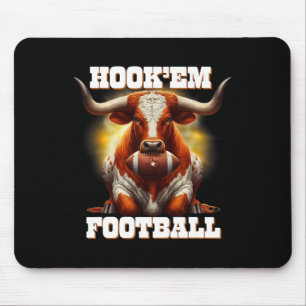 Tapis De Souris État Hook'em du Texas Football avec cheveux et cor