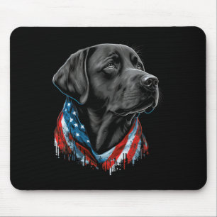 Tapis De Souris États-Unis 4 juillet Noir Patriotique Américain La