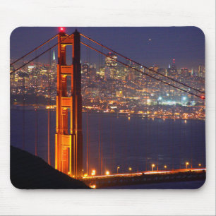 Tapis De Souris États-Unis, Californie. Golden Gate Bridge la nuit