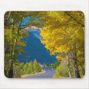 Tapis De Souris États-Unis, Colorado. Route flanquée de trembles