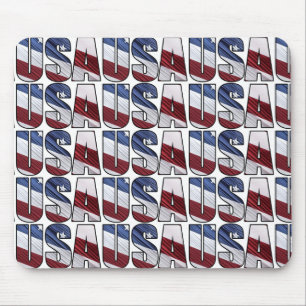Tapis De Souris États-Unis en rouge blanc et bleu drapeau patrioti