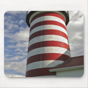 Tapis De Souris États-Unis, Maine, Lubec. Phare de West Quoddy Hea