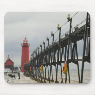 Tapis De Souris États-Unis, Michigan, Lake Michigan Shore, Grand 