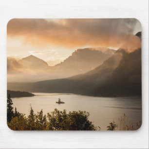Tapis De Souris États-Unis, Montana, Glacier National Park. Lever 