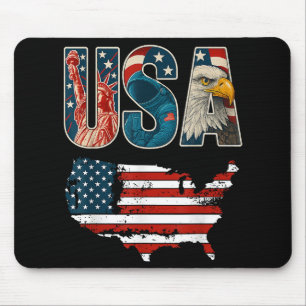 Tapis De Souris Etats-Unis Patriotique 4 juillet Amérique Drapeau