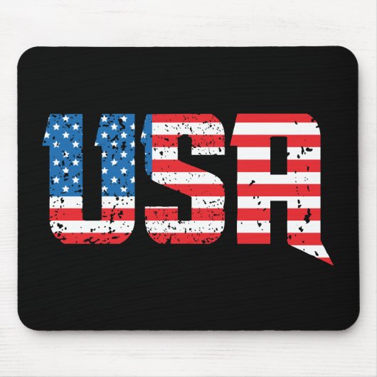 Tapis De Souris États-Unis patriotiques en rouge, blanc et bleu (Devant)