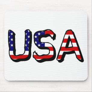 Tapis De Souris États-Unis superposés sur le drapeau américain mpc